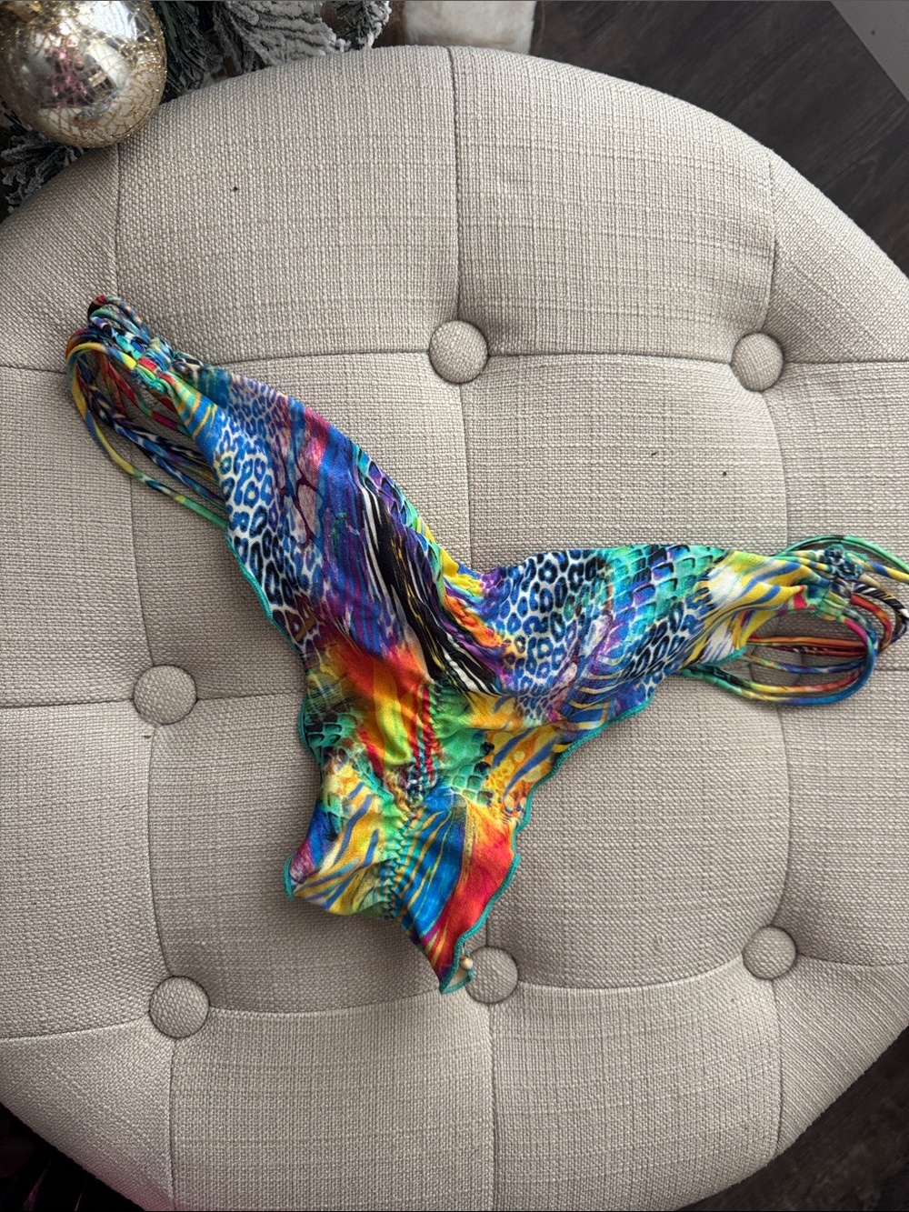 Colorful Multicolor Animal Print Bikini Bottom